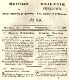 Amtsblatt der Königlichen Preussischen Regierung zu Bromberg. 1844.07.19 No.29