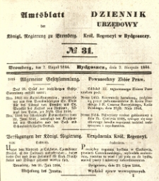 Amtsblatt der K&ouml;niglichen Preussischen Regierung zu Bromberg. 1844.08.02 No.31
