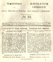 Amtsblatt der K&ouml;niglichen Preussischen Regierung zu Bromberg. 1844.09.13 No.37