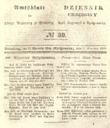 Amtsblatt der K&ouml;niglichen Preussischen Regierung zu Bromberg. 1844.09.27 No.39