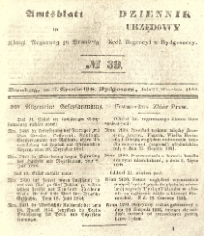 Amtsblatt der Königlichen Preussischen Regierung zu Bromberg. 1844.09.27 No.39
