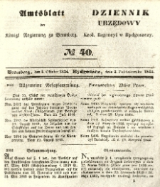 Amtsblatt der Königlichen Preussischen Regierung zu Bromberg. 1844.10.04 No.40