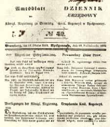 Amtsblatt der Königlichen Preussischen Regierung zu Bromberg. 1844.10.18 No.42