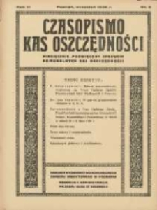 Czasopismo Kas Oszczędności: miesięcznik poświęcony sprawom Komunalnych Kas Oszczędności 1936 wrzesień R.11 Nr9