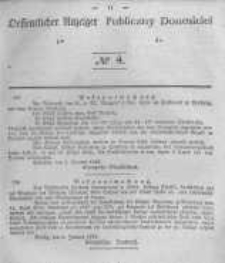 Oeffentlicher Anzeiger zum Amtsblatt No.4 der K&ouml;nigl. Preuss. Regierung zu Bromberg. 1844