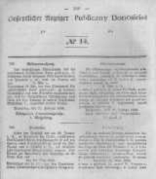 Oeffentlicher Anzeiger zum Amtsblatt No.14 der K&ouml;nigl. Preuss. Regierung zu Bromberg. 1844