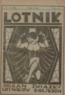 Lotnik: organ Związku Lotnik&oacute;w Polskich 1926.11.27 T.4 Nr10(69)