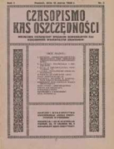 Czasopismo Kas Oszczędności: miesięcznik poświęcony sprawom Komunalnych Kas Oszczędności wojew&oacute;dztw zachodnich 1926.03.15 R.1 Nr3