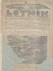 Lotnik: organ Związku Lotnik&oacute;w Polskich: pismo dla wszystkich poświęcone sprawom lotnictwa cywilnego i wojskowego 1925.01.22 R.2 Nr1(18)