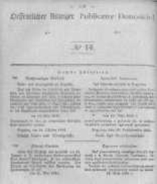 Oeffentlicher Anzeiger zum Amtsblatt No.14 der K&ouml;nigl. Preuss. Regierung zu Bromberg. 1845