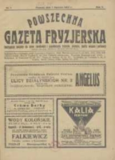 Powszechna Gazeta Fryzjerska : organ Związku Polskich Cech&oacute;w Fryzjerskich 1927.01.01 R.5 Nr1