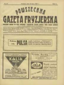 Powszechna Gazeta Fryzjerska : organ Związku Polskich Cech&oacute;w Fryzjerskich 1927.07.15 R.5 Nr14