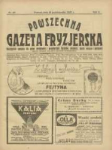 Powszechna Gazeta Fryzjerska : organ Związku Polskich Cech&oacute;w Fryzjerskich 1927.10.15 R.5 Nr20