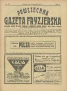 Powszechna Gazeta Fryzjerska : organ Związku Polskich Cech&oacute;w Fryzjerskich 1927.12.15 R.5 Nr24