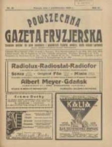 Powszechna Gazeta Fryzjerska : organ Związku Polskich Cech&oacute;w Fryzjerskich 1926.10.01 R.4 Nr10
