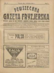Powszechna Gazeta Fryzjerska : organ Związku Polskich Cech&oacute;w Fryzjerskich 1927.04.01 R.5 Nr7