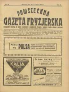 Powszechna Gazeta Fryzjerska : organ Związku Polskich Cech&oacute;w Fryzjerskich 1927.09.15 R.5 Nr18