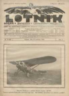 Lotnik: organ Związku Lotników Polskich: pismo dla wszystkich poświęcone sprawom lotnictwa cywilnego i wojskowego 1925.04.10 R.2 Nr6(23)