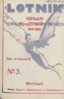 Lotnik: organ Związku Lotników Polskich 1926.01.16 R.3 Nr3(42)