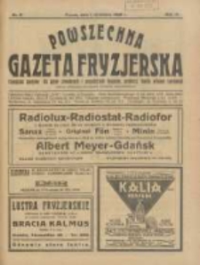 Powszechna Gazeta Fryzjerska : organ Związku Polskich Cech&oacute;w Fryzjerskich 1926.09.01 R.4 Nr9