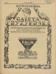 Powszechna Gazeta Fryzjerska : organ Związku Polskich Cech&oacute;w Fryzjerskich 1929.02.16 R.7 Nr4