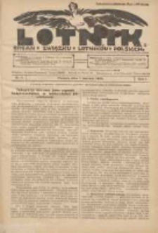 Lotnik: organ Związku Lotnik&oacute;w Polskich 1924.06.01 R.1 Nr7