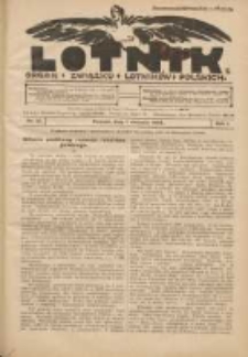 Lotnik: organ Związku Lotnik&oacute;w Polskich 1924.08.01 R.1 Nr10