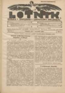 Lotnik: organ Związku Lotników Polskich 1924.09.01 R.1 Nr11