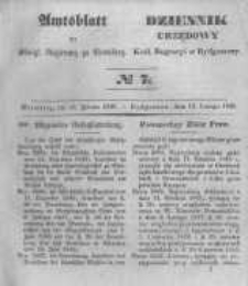 Amtsblatt der K&ouml;niglichen Preussischen Regierung zu Bromberg. 1846.02.13 No.7