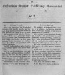 Oeffentlicher Anzeiger zum Amtsblatt No.2 der K&ouml;nigl. Preuss. Regierung zu Bromberg. 1847