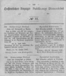 Oeffentlicher Anzeiger zum Amtsblatt No.11 der K&ouml;nigl. Preuss. Regierung zu Bromberg. 1847