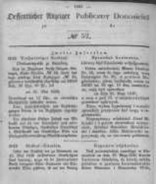 Oeffentlicher Anzeiger zum Amtsblatt No.52 der K&ouml;nigl. Preuss. Regierung zu Bromberg. 1847