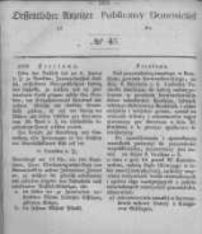 Oeffentlicher Anzeiger zum Amtsblatt No.45 der K&ouml;nigl. Preuss. Regierung zu Bromberg. 1847