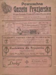 Powszechna Gazeta Fryzjerska : organ Związku Polskich Cech&oacute;w Fryzjerskich 1923.04.01 R.1 Nr1