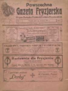 Powszechna Gazeta Fryzjerska : organ Związku Polskich Cechów Fryzjerskich 1923.04.01 R.1 Nr1