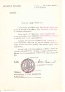 List abpa Antoniego Baraniaka do J&oacute;zefa Kostrzewskiego