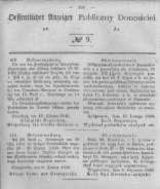 Oeffentlicher Anzeiger zum Amtsblatt No.9 der K&ouml;nigl. Preuss. Regierung zu Bromberg. 1846