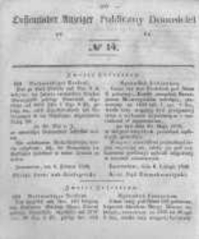 Oeffentlicher Anzeiger zum Amtsblatt No.14 der K&ouml;nigl. Preuss. Regierung zu Bromberg. 1846