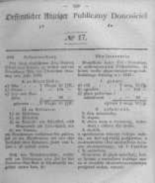 Oeffentlicher Anzeiger zum Amtsblatt No.17 der K&ouml;nigl. Preuss. Regierung zu Bromberg. 1846