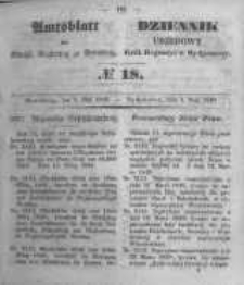 Amtsblatt der K&ouml;niglichen Preussischen Regierung zu Bromberg. 1849.05.04 No.18
