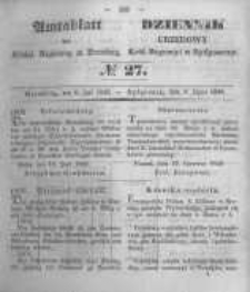 Amtsblatt der K&ouml;niglichen Preussischen Regierung zu Bromberg. 1849.07.06 No.27