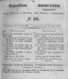 Amtsblatt der K&ouml;niglichen Preussischen Regierung zu Bromberg. 1849.07.13 No.28