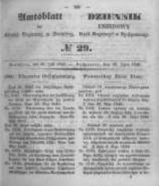 Amtsblatt der K&ouml;niglichen Preussischen Regierung zu Bromberg. 1849.07.20 No.29