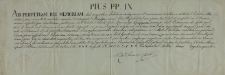 Papież Pius IX nadaje odpust na uroczystość patrona kościołowi p.w. św. Jakuba Apostoła w Błażejewie