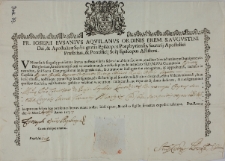 Dokument autentyczności relikwii św. męczennika Wincentego przekazanych Zofii z Bnina Konarzewskiej