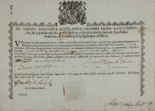 Dokument autentyczności relikwii św. męczennika Donatana przekazanych ks. Stanisławaowi Grudowiczowi