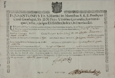 Dokument autentyczności relikwii św. męczenników Seweriana, Krystian i Jukundyna