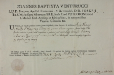 Dokument autentyczności relikwii św. Filipa Neri 25.IV.1759