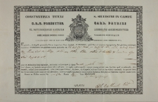 Dokument autentyczności relikwii a.velum N.M.P., b. ossa. ss. Apostolorum, c. Lignum Crucis