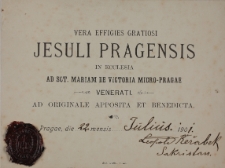 Vera effigiens gratiosi Jesuli Pragensis
